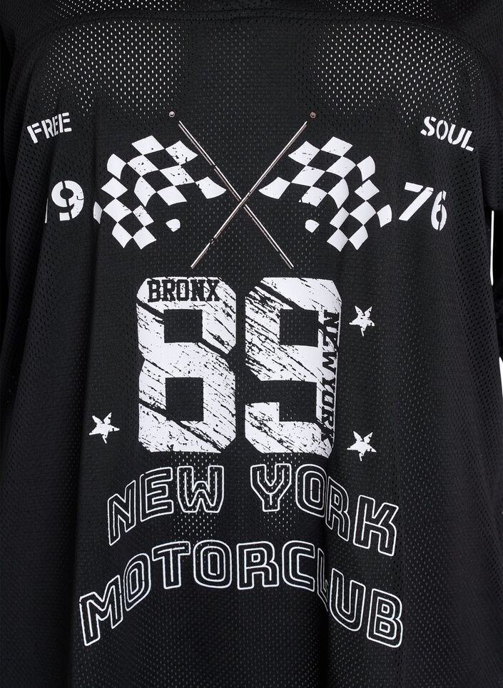 Sporty T-shirt met print aan de voorkant, Black, Packshot image number 2