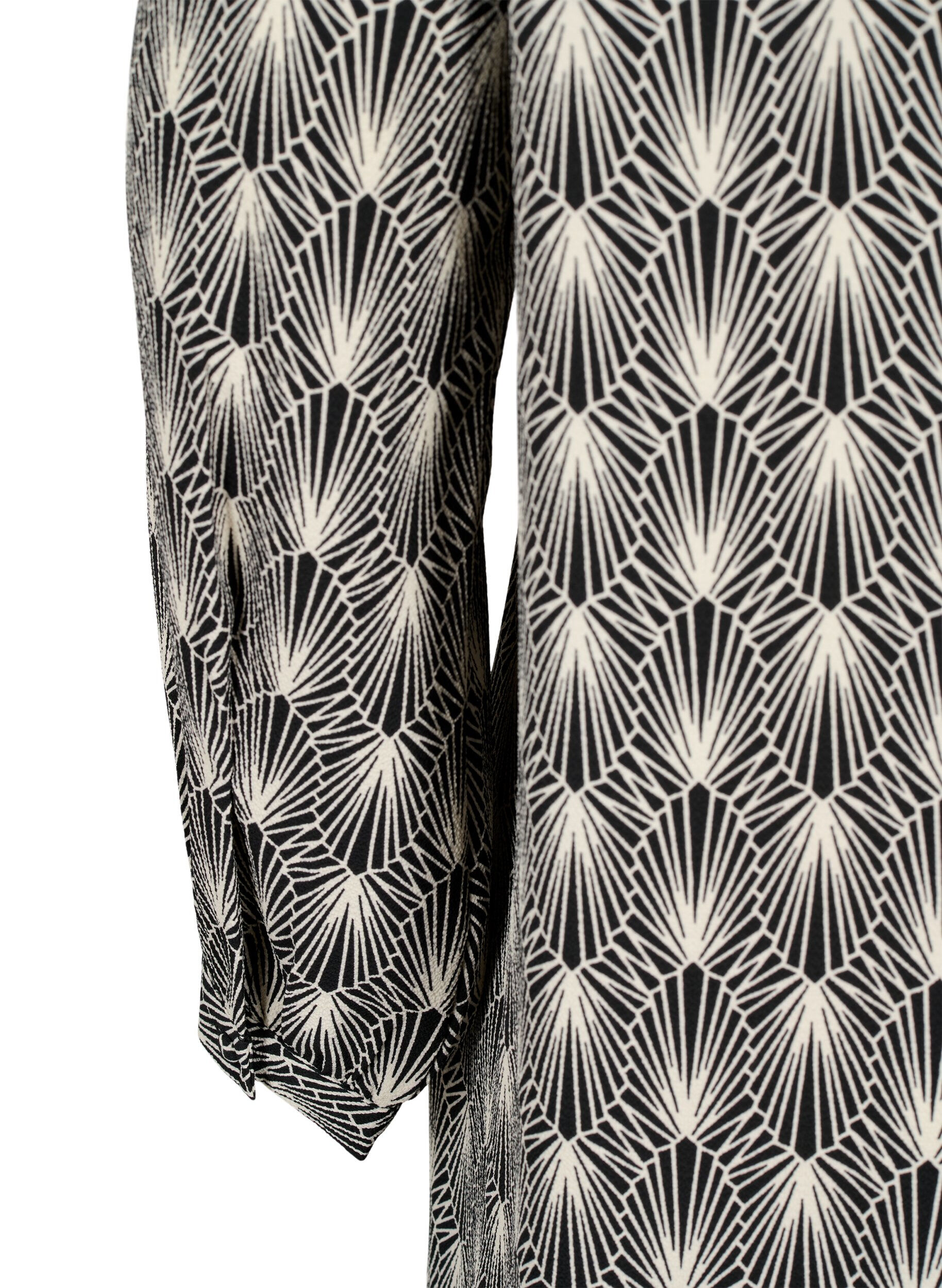 Zizzi Jurk met V-hals en print, Birch Graphic AOP, Packshot image number 3