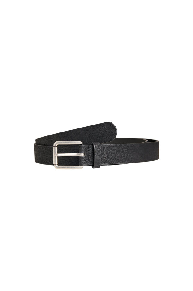 Riem in leer-mix met klassieke gesp, Zwart, Packshot image number 1
