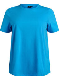 Basic katoenen T-shirt met ronde hals, Blauw