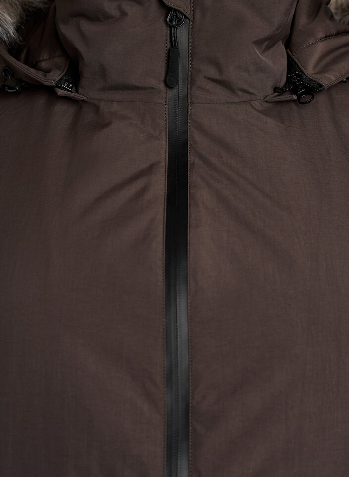 Waterdichte parka met capuchon, Bruin, Packshot image number 2