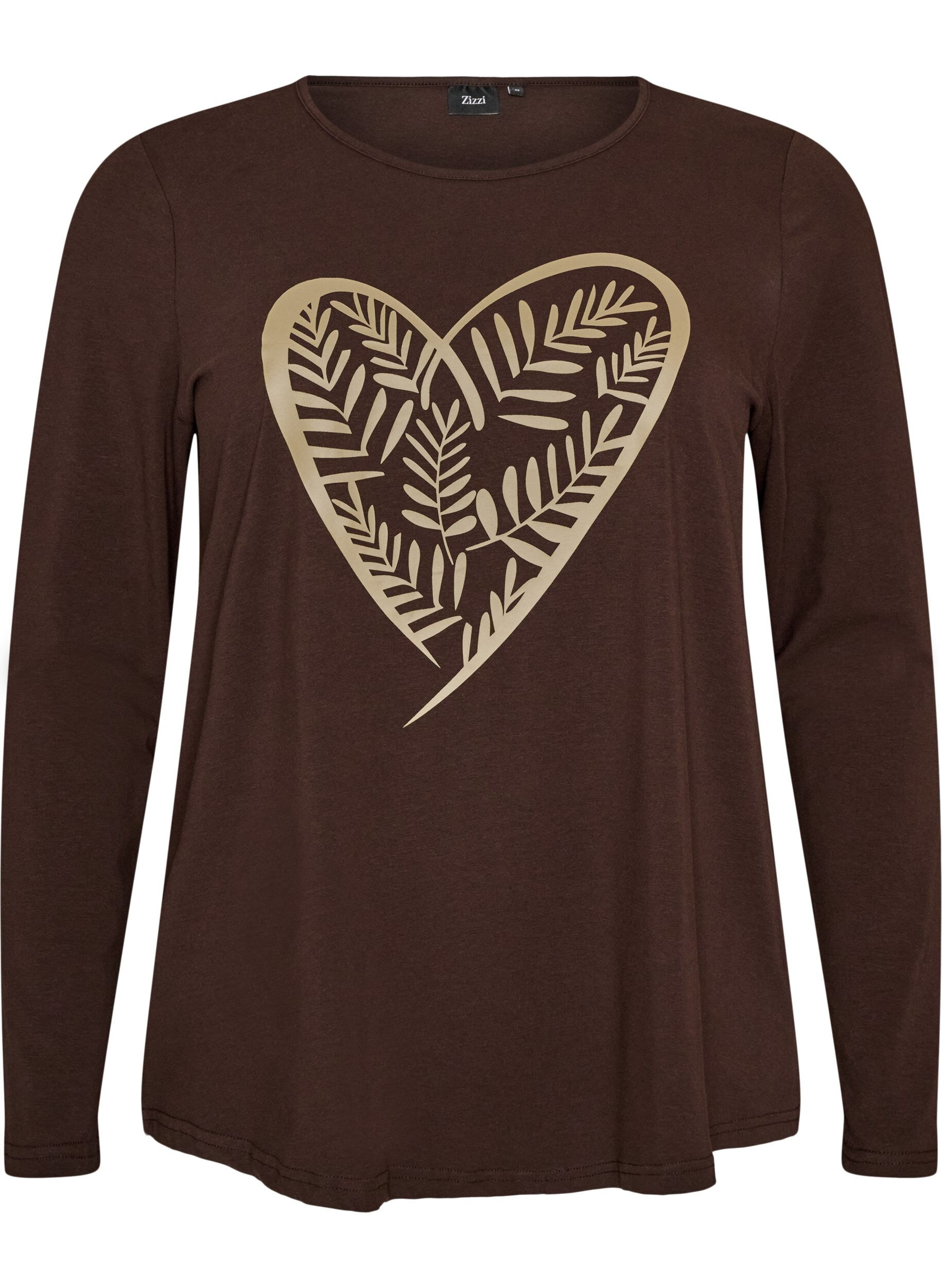 Katoenen pyjama top met hartjesprint
