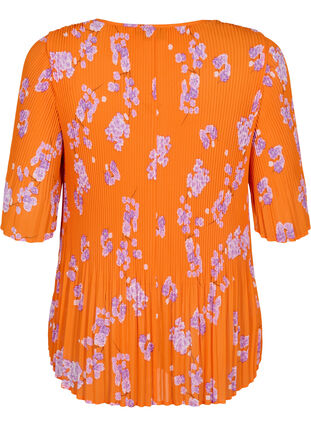 Gebloemde geplooide blouse, Exuberance Flower, Packshot image number 1