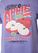Katoenen T-shirt met print aan de voorkant en een gewassen look, Paars, Packshot image number 2