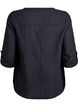 Katoenen blouse met V-hals, Zwart, Packshot image number 1