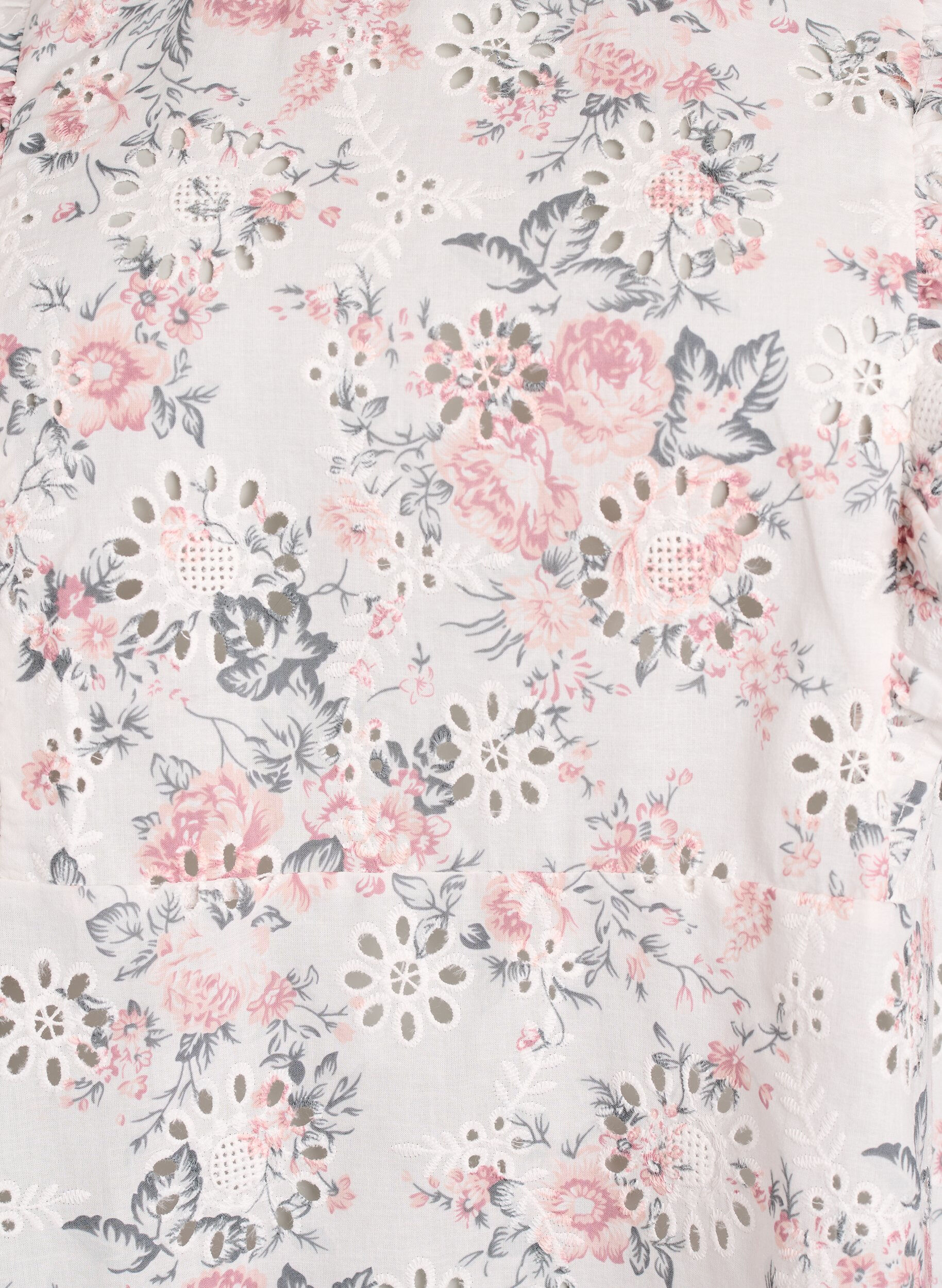 ZizziKatoenen blouse met broderie anglaise en ruches, Rood, Packshot image number 2