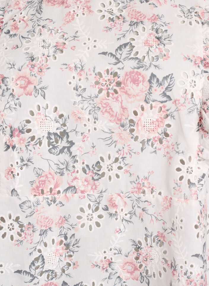 Katoenen blouse met broderie anglaise en ruches, Rood, Packshot image number 2