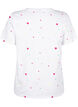 T-shirt van biologisch katoen met hartjes, White Heart Emb., Packshot image number 1