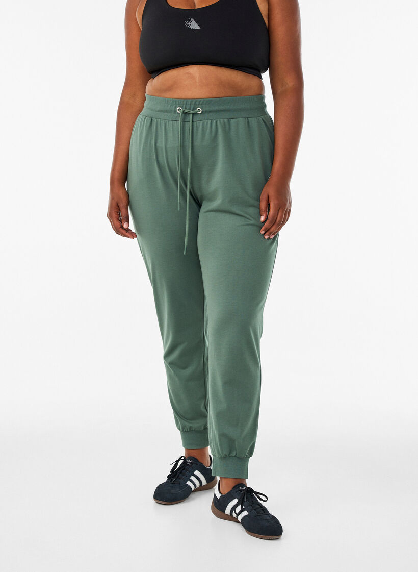 Losse trainingsbroek met zakken, Groen, Model image number 2