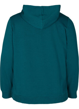 Sweatshirt met zak en capuchon, Deep Teal, Packshot image number 1