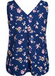 Top met print en V-hals, Blauw, Packshot image number 1