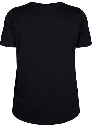 T-shirt met tekstmotief, Black W. Black, Packshot image number 1