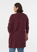 Geribd gebreid vest met zakken, Donker Bordeaux, Model image number 2