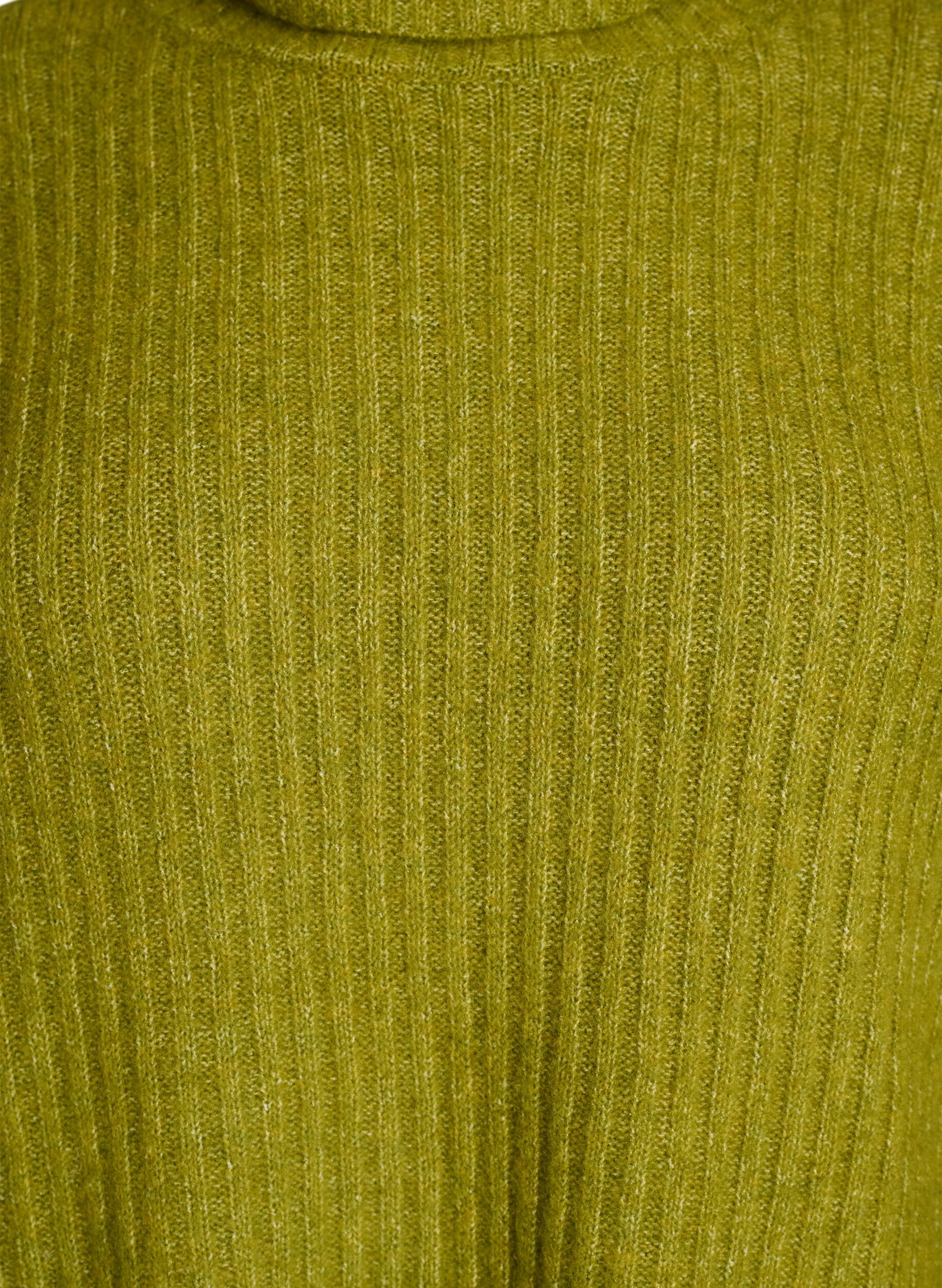 ZizziGebreide top met col, Groen, Packshot image number 2