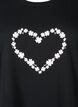 FLASH - T-shirt met motief, Black Flower Heart , Packshot image number 2