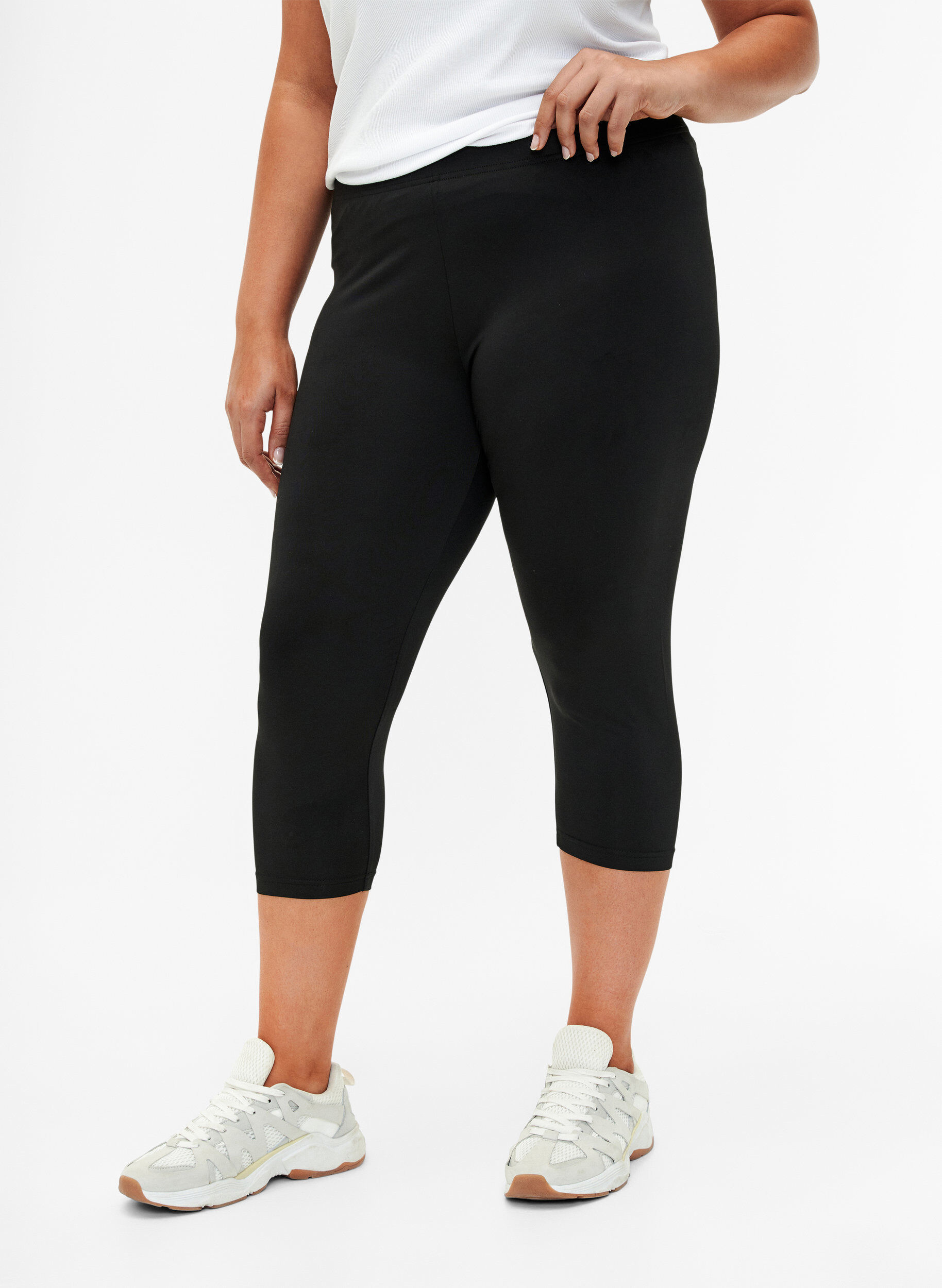 Zizzi 2-pack leggings met 3/4 lengte, Zwart, Model image number 0