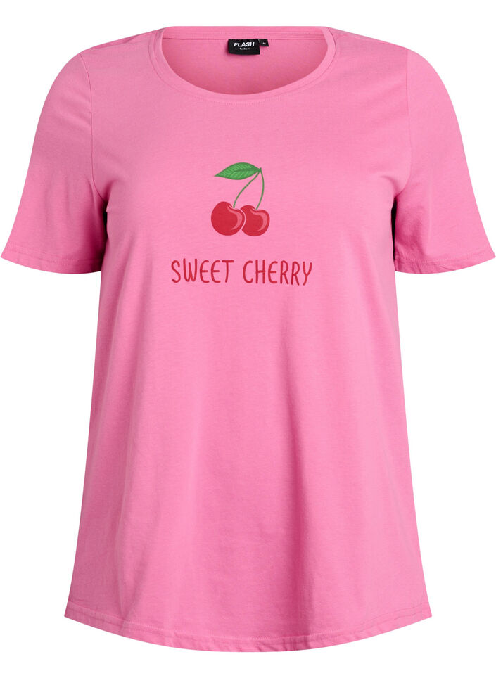 T-shirt met print, Roze, Packshot image number 0
