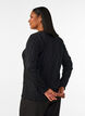 Jersey blouse met een golvende textuur, Zwart, Model image number 2