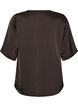 Satijnen blouse met ellebooglange mouwen, Bruin, Packshot image number 1