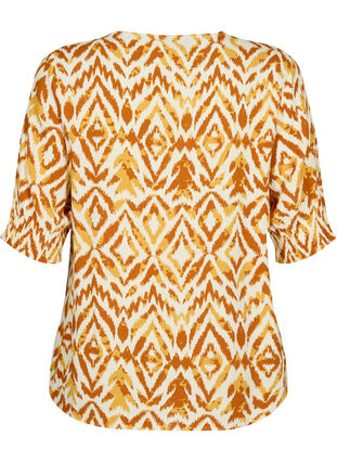 Viscose blouse met knopen, Amber Green Tribe, Packshot image number 1