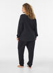 Jersey blouse met lange mouwen en een ronde hals, Zwart, Model image number 2