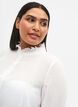 Shirt blouse met ruches, Bright White, Model image number 2