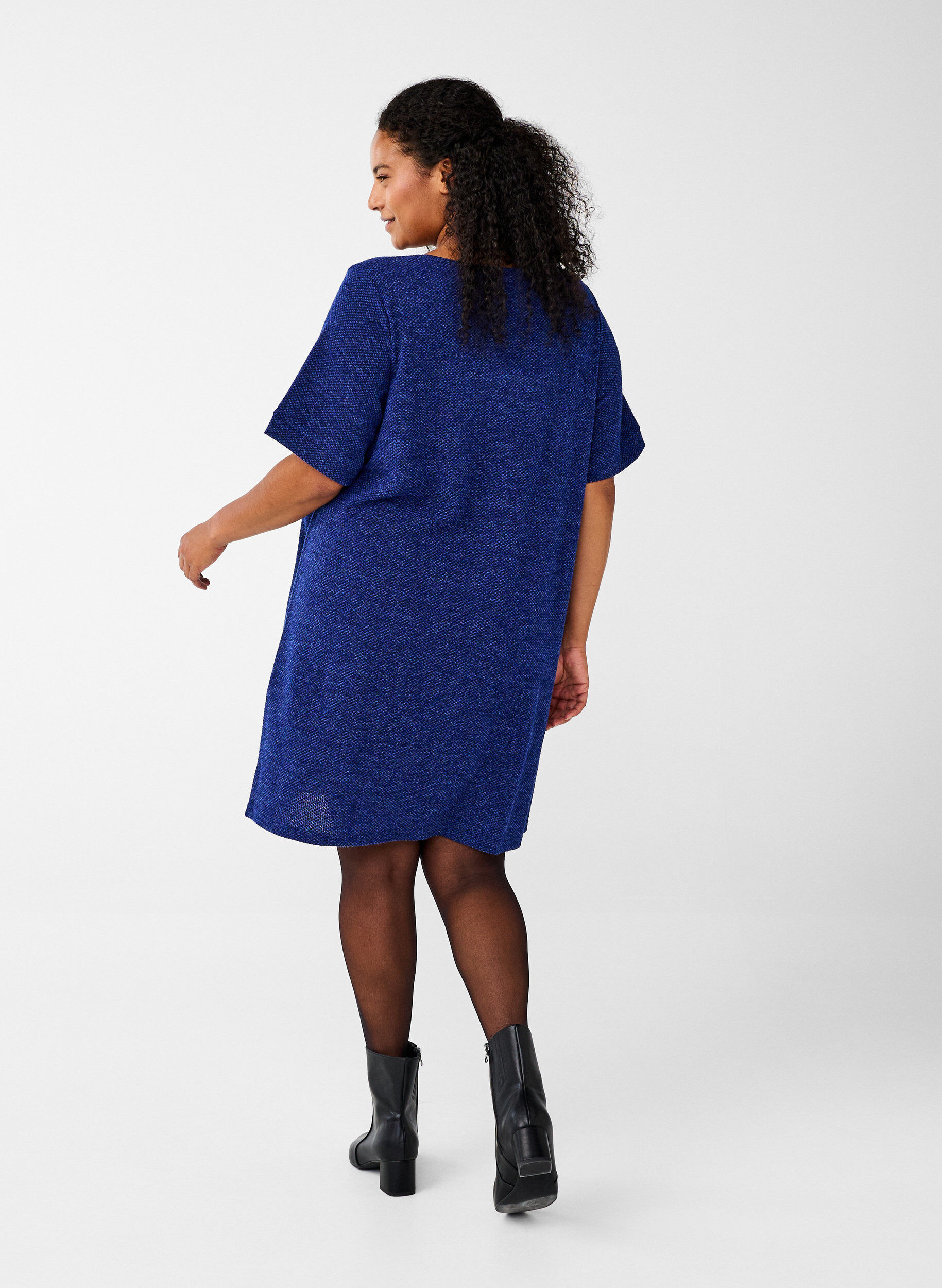 Zizzi T-shirtjurk met korte mouwen, Sodalite Blue, Model image number 1