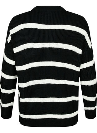 FLASH - Gestreepte trui, Black/White Stripe, Packshot image number 1