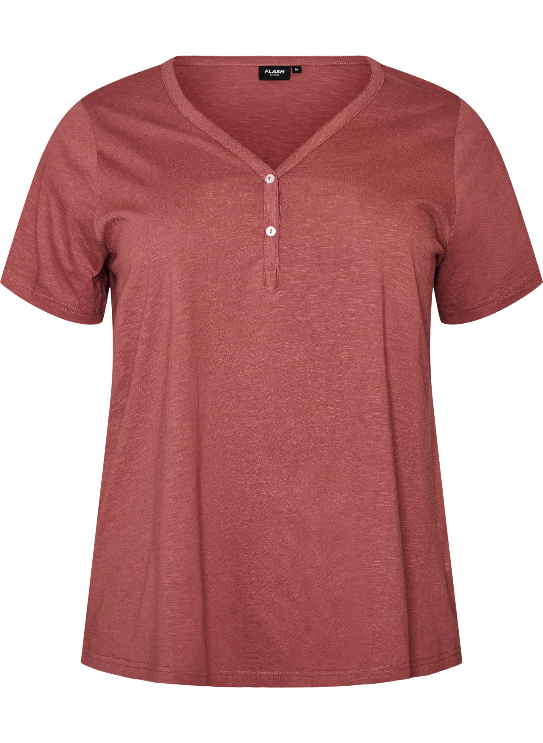 FLASH - T-shirt met knoopdetail