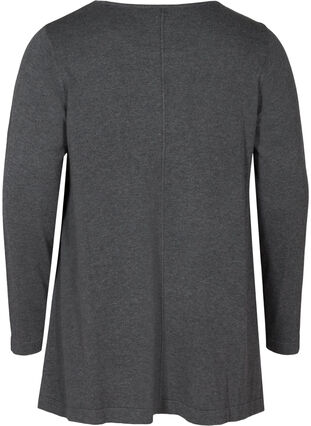 Gebreide blouse met a-lijn, Dark Grey Melange, Packshot image number 1