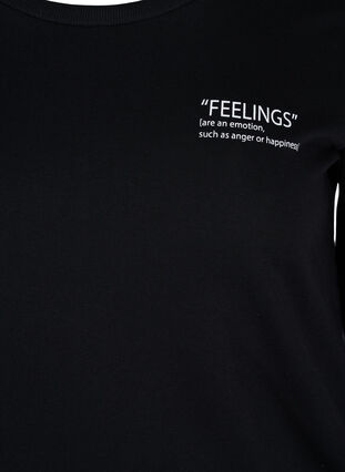 Katoenen sweatshirt met tekstprint, Black, Packshot image number 2