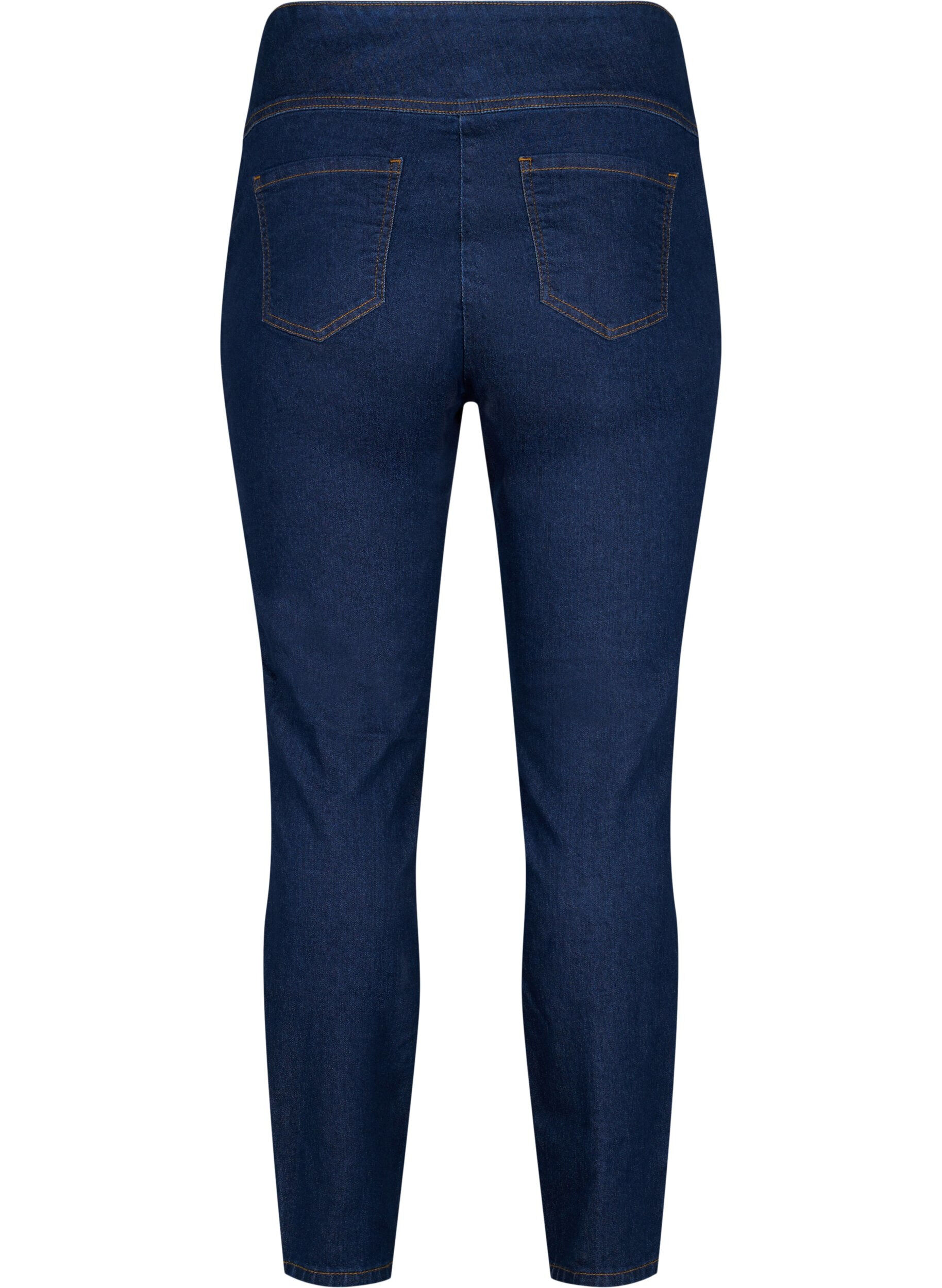 Zizzi Effen katoenen jegging met stretch, Dark blue, Packshot image number 1