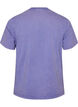 Katoenen T-shirt met print aan de voorkant en een gewassen look, Paars, Packshot image number 1