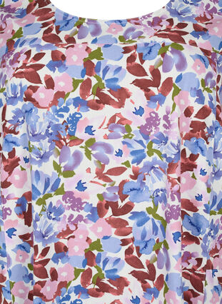 Bedrukte katoenen jurk met korte mouw, Cloud D. Flower AOP, Packshot image number 2