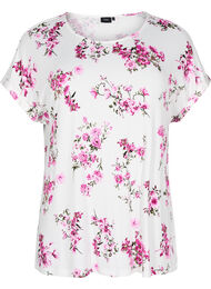 T-shirt met bloemenprint, Roze