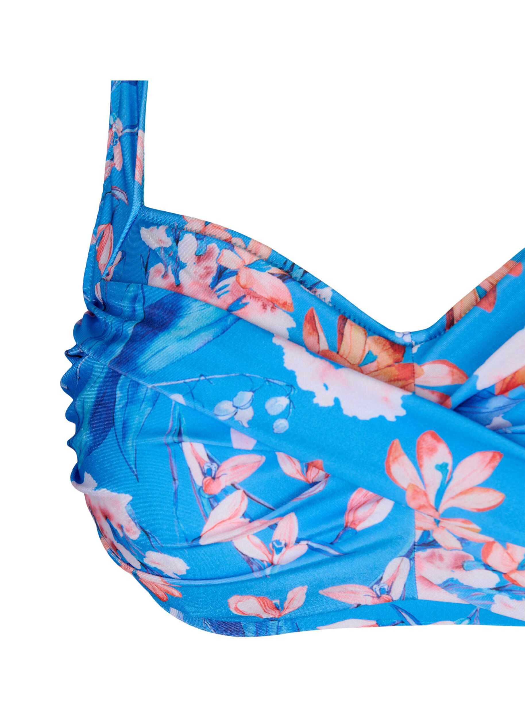 Zizzi Bedrukte bikinitop, Bright Blue Print, Packshot image number 2