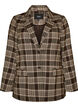 Geruite blazer met zakken en split achteraan, Bruin, Packshot image number 0