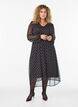 Chiffon jurk met polkadots en lange mouwen, Bruin, Model image number 0