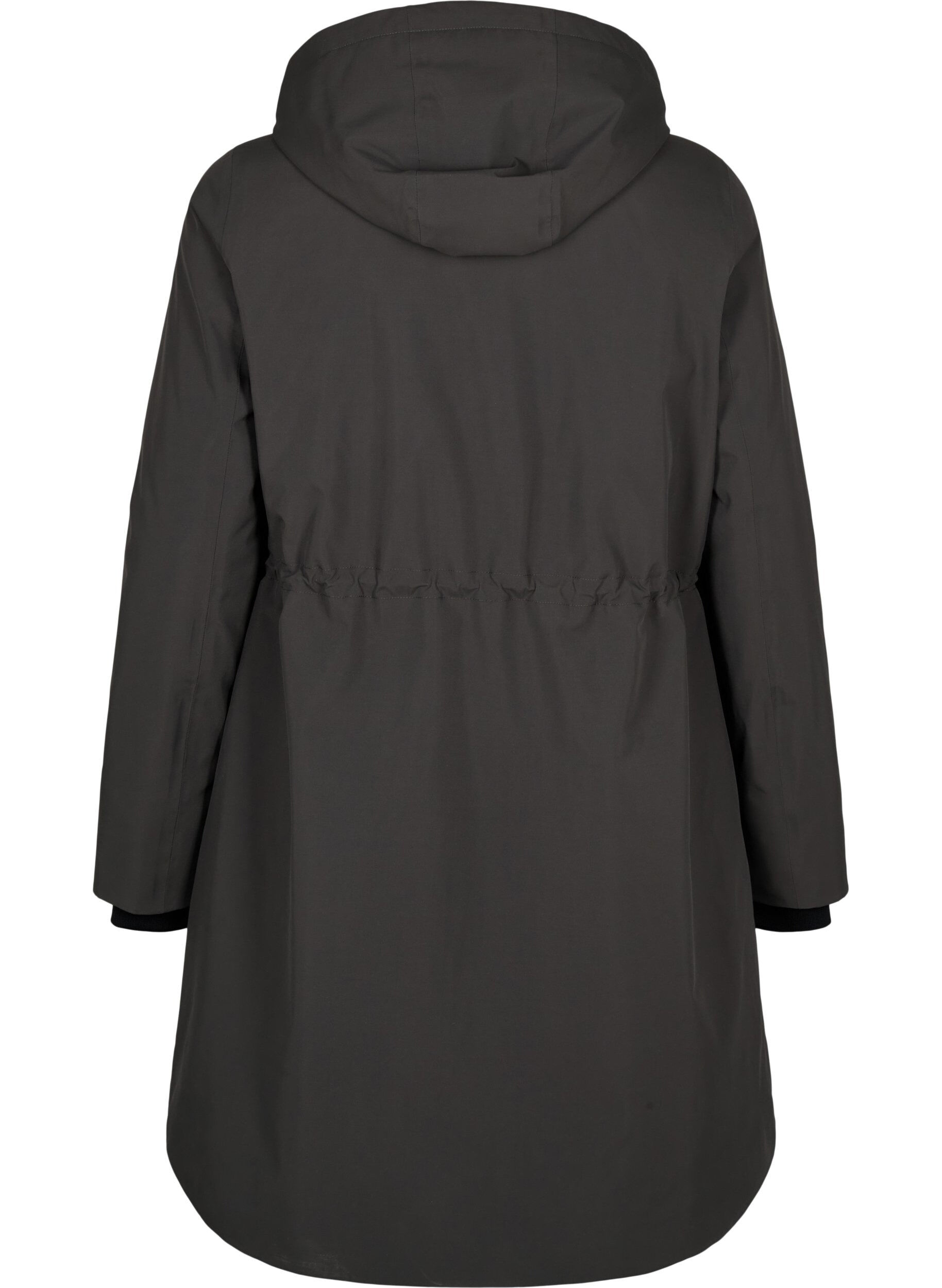 Zizzi Functionele parka winterjas met een capuchon, Raven, Packshot image number 1