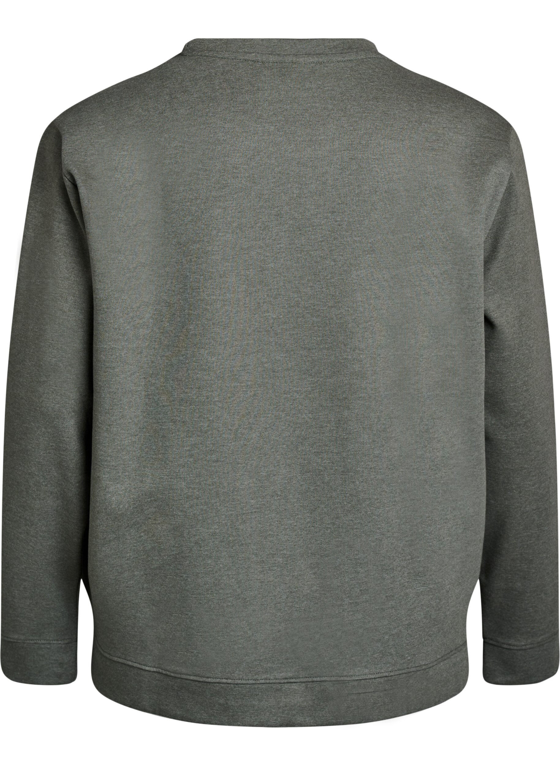 Zizzi FLASH - Sweatshirt met ronde hals, Groen, Packshot image number 1