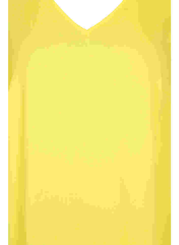 Viscose jurk met v-hals , Blazing Yellow, Packshot image number 2