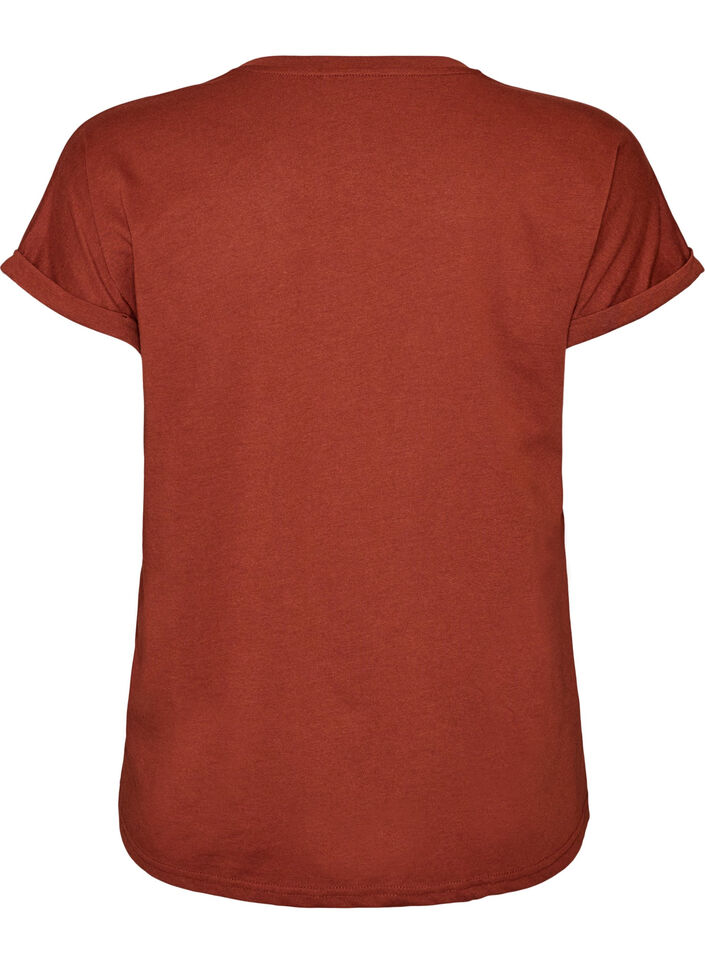T-shirt met korte mouwen van katoenmix, Rood, Packshot image number 1