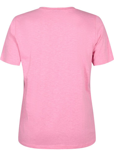 Basic t-shirt met korte mouwen en v-hals, Rosebloom, Packshot image number 1