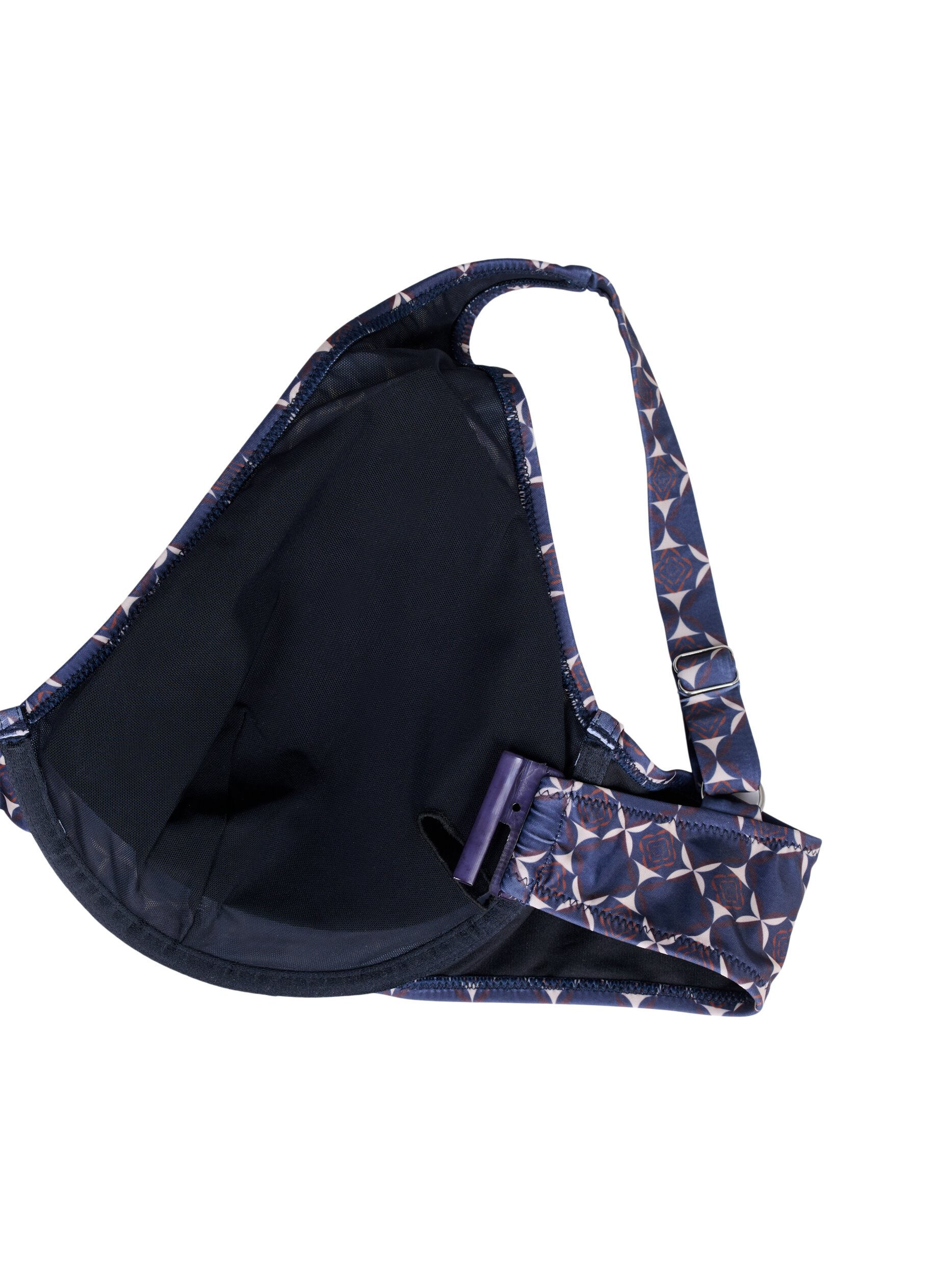 Zizzi Bedrukte bikinitop met beugel, Blauw, Packshot image number 3