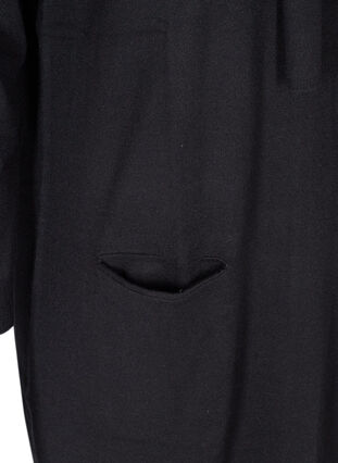 Gebreide jurk met lange mouwen en zakken, Black, Packshot image number 3