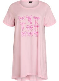 Nachtjapon met korte mouwen van biologisch katoen, Roze