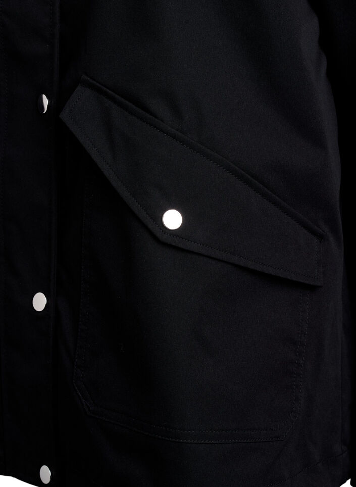 Korte lentejas met afneembare capuchon, Zwart, Packshot image number 3