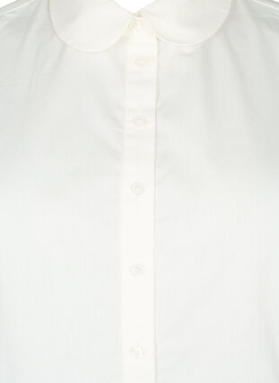 Losse blouse kraag in katoen, Bright White, Packshot image number 2