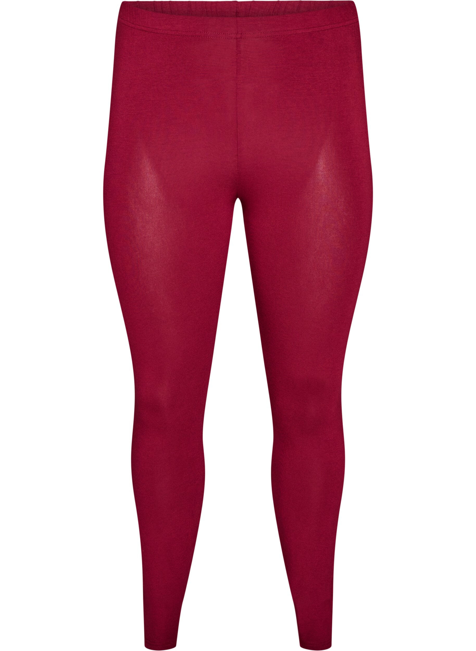 ZizziBasic legging in viscose, Rood, Packshot image number 0