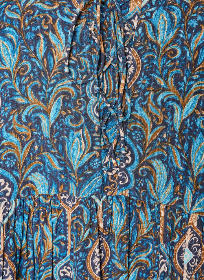Blouse met paisleyprint en kanten detail, Blauw, Packshot image number 2